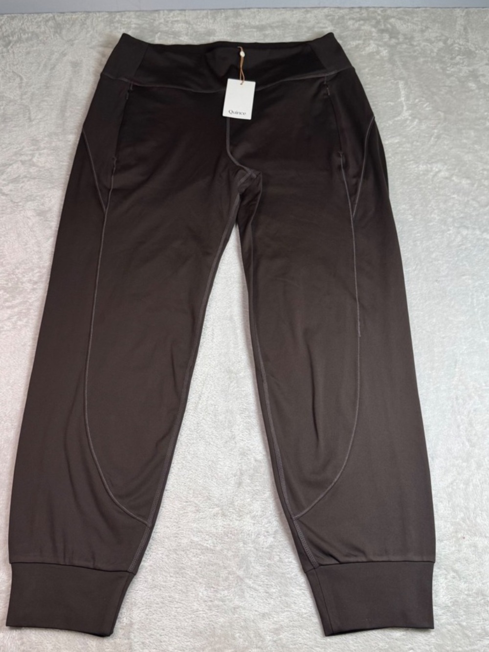 NEW Quince Womens Whistler Mid-Rise Thermal Jogger Espresso L Athleisure